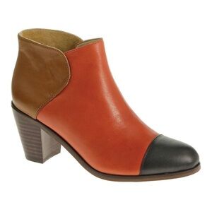 Wolverine 1000 Mile Samantha Pleet Orange Tan Black Leather ankle Boot 7.5m